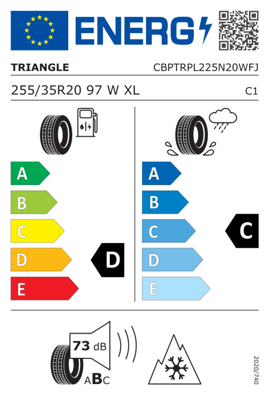 255/35 R20 TRIANGLE PL02 SNOWLINK XL 97W