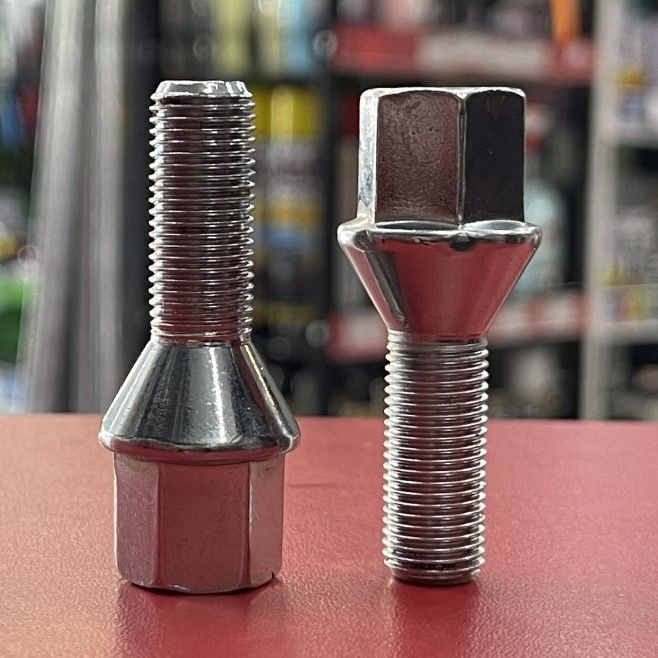 Болт М12x1.25x28мм Ключ 17 Конус Хром 072110 [C17B28] (Сr)