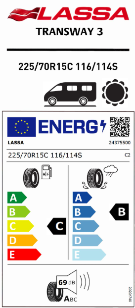 225/70 R15C LASSA TRANSWAY 3 116/114S