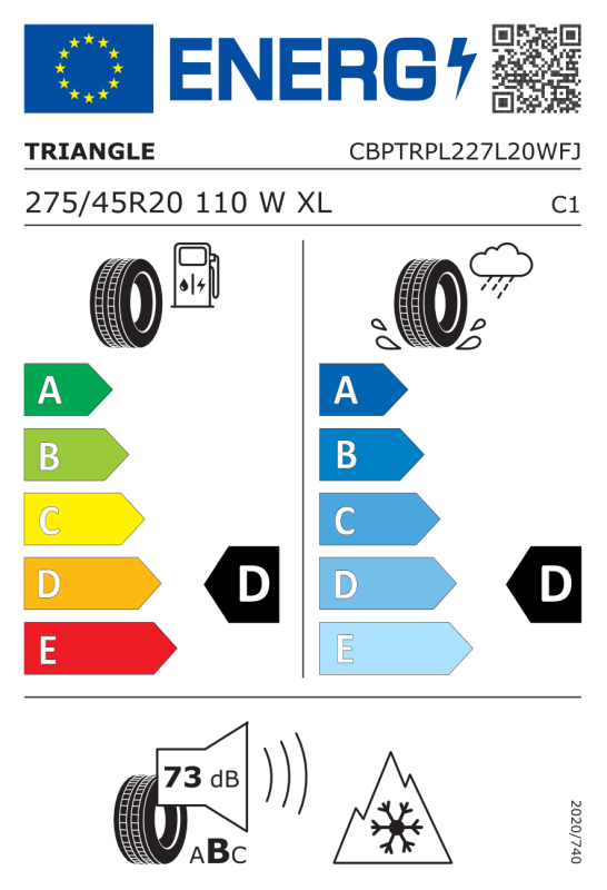 275/45 R20 TRIANGLE PL02 SNOWLINK XL 110W